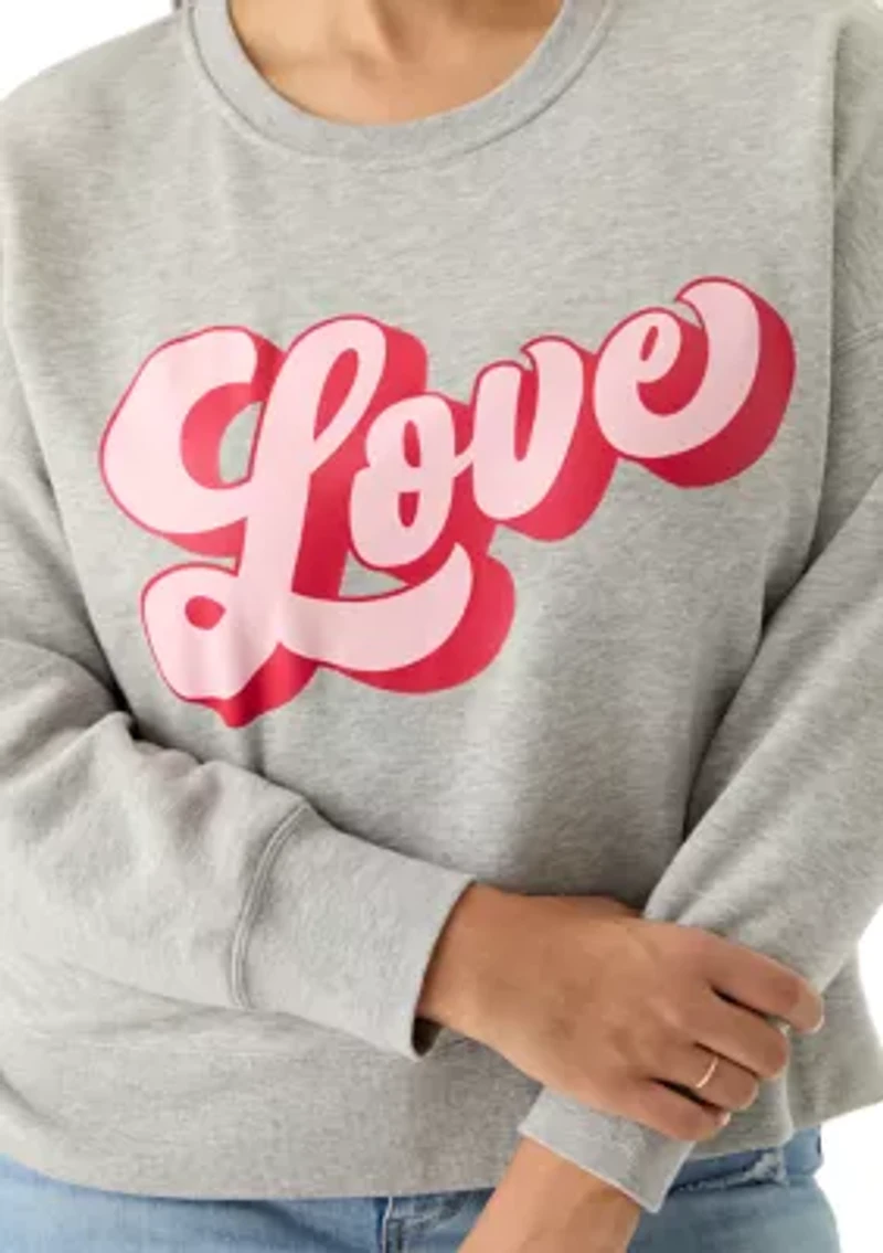 Plus Script Love Cropped Sweatshirt