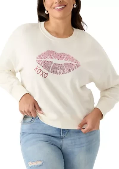 Plus XOXO Cropped Sweatshirt