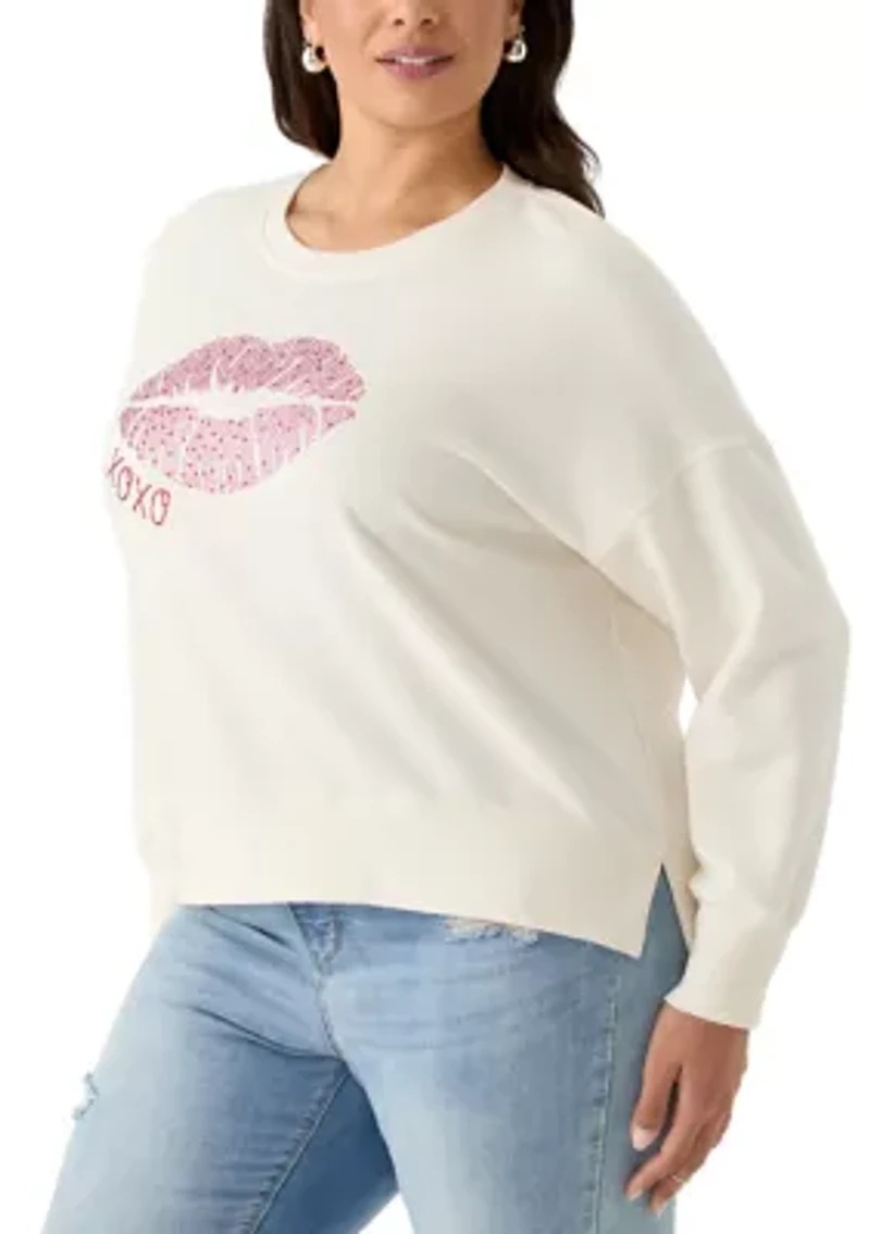 Plus XOXO Cropped Sweatshirt