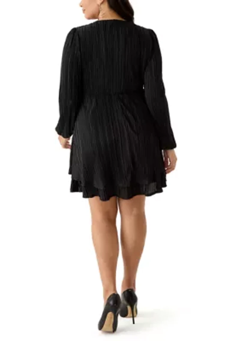 Plus Empire Waist Pleated Dress