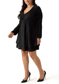 Plus Empire Waist Pleated Dress