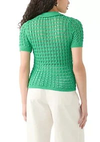 Women's Mesh Johnny Collar Top