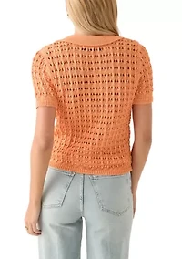 Women's Mesh Johnny Collar Top