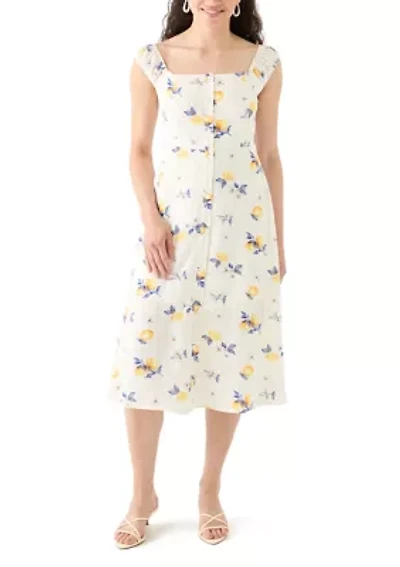 Women's Printed A-Line Midi Dress