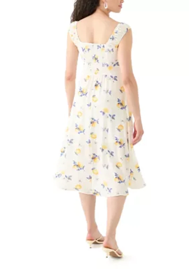 Women's Printed A-Line Midi Dress