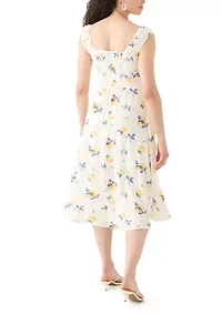 Women's Printed A-Line Midi Dress