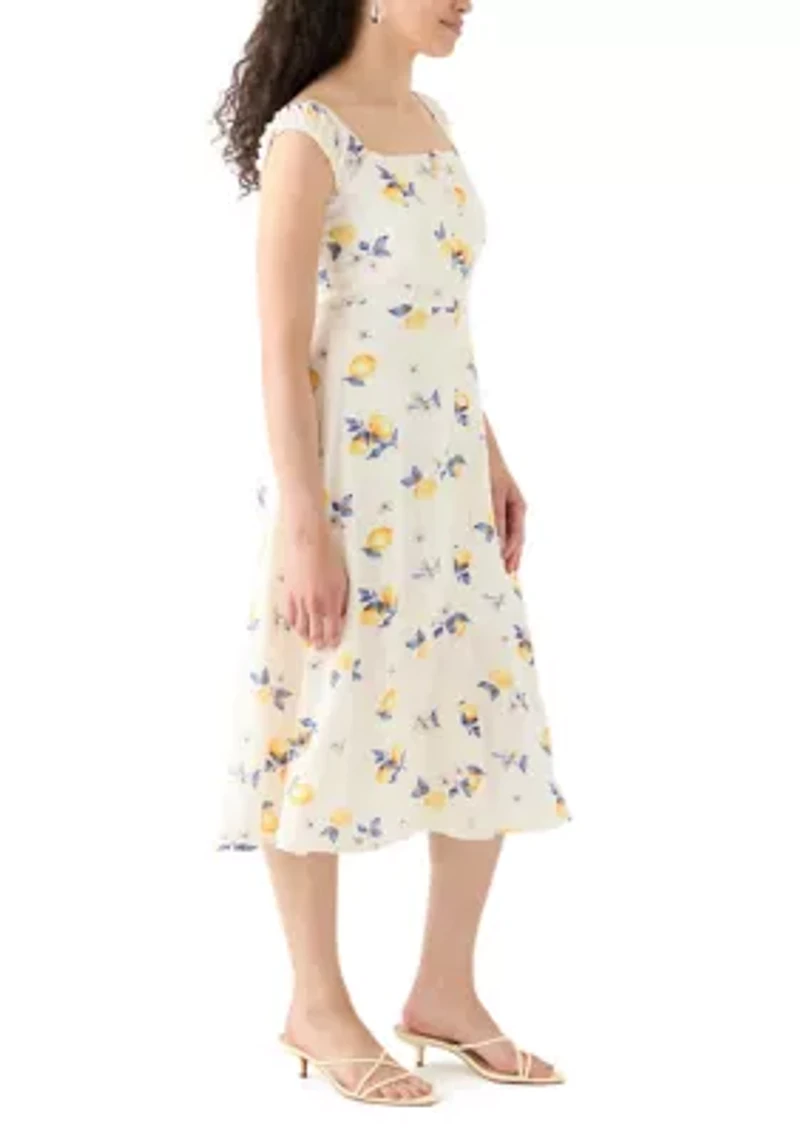 Women's Printed A-Line Midi Dress