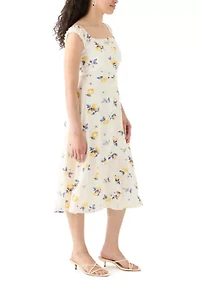 Women's Printed A-Line Midi Dress