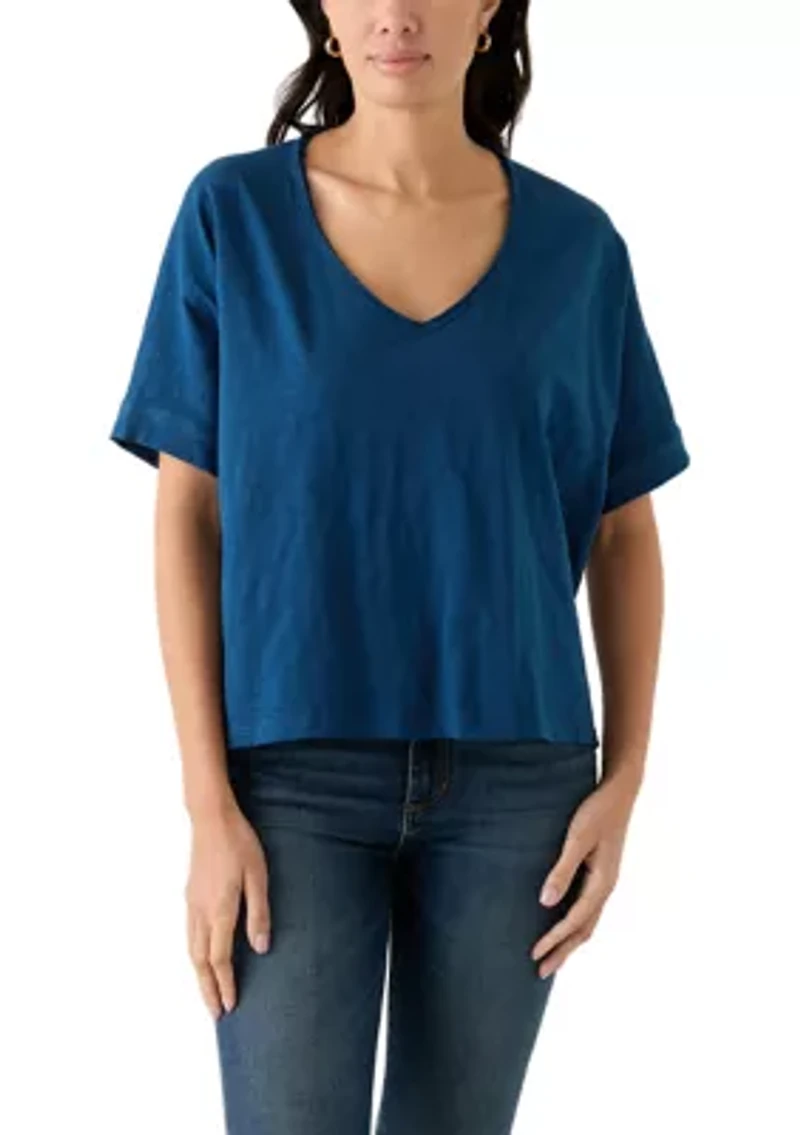 Women's Hi Low Boxy V-Neck T-Shirt