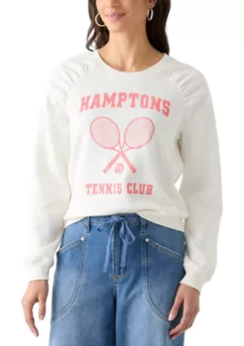 Women's Hamptons Tennis Club Pullover Graphic Sweatshirt