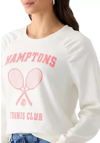 Women's Hamptons Tennis Club Pullover Graphic Sweatshirt
