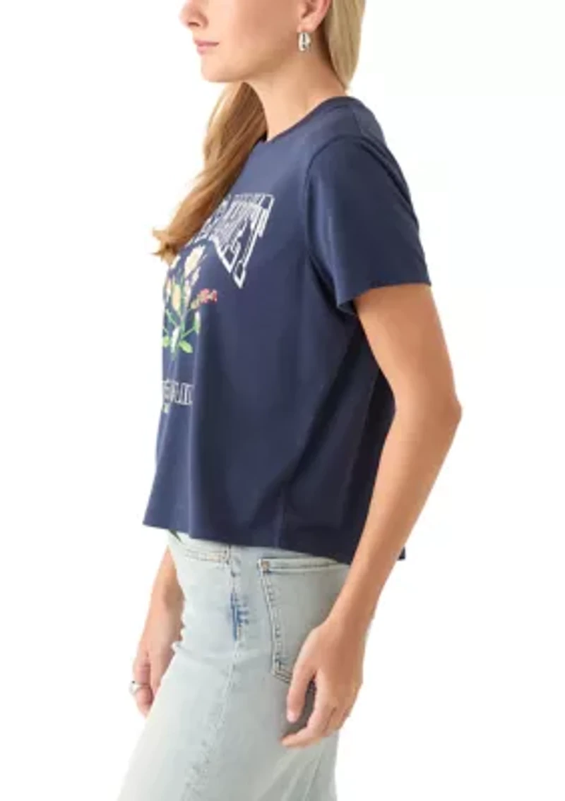 Women's Short Sleeve Flower Market Graphic T-Shirt