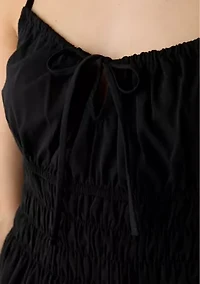 Women's Smocked Keyhole Neck Mini Dress