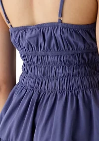 Women's Smocked Keyhole Neck Mini Dress