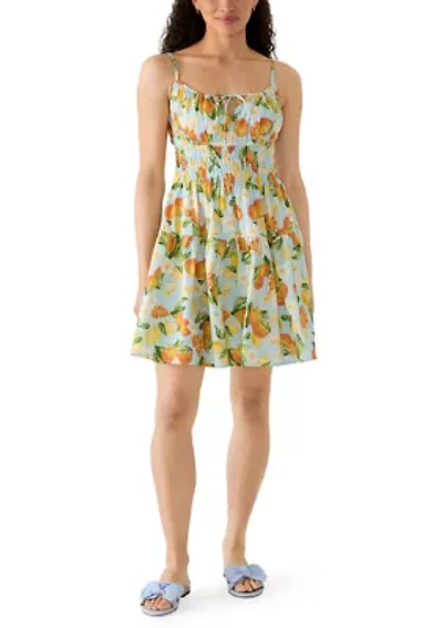 Women's Woven Smocked Waist Key Hole Dress