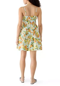 Women's Woven Smocked Waist Key Hole Dress