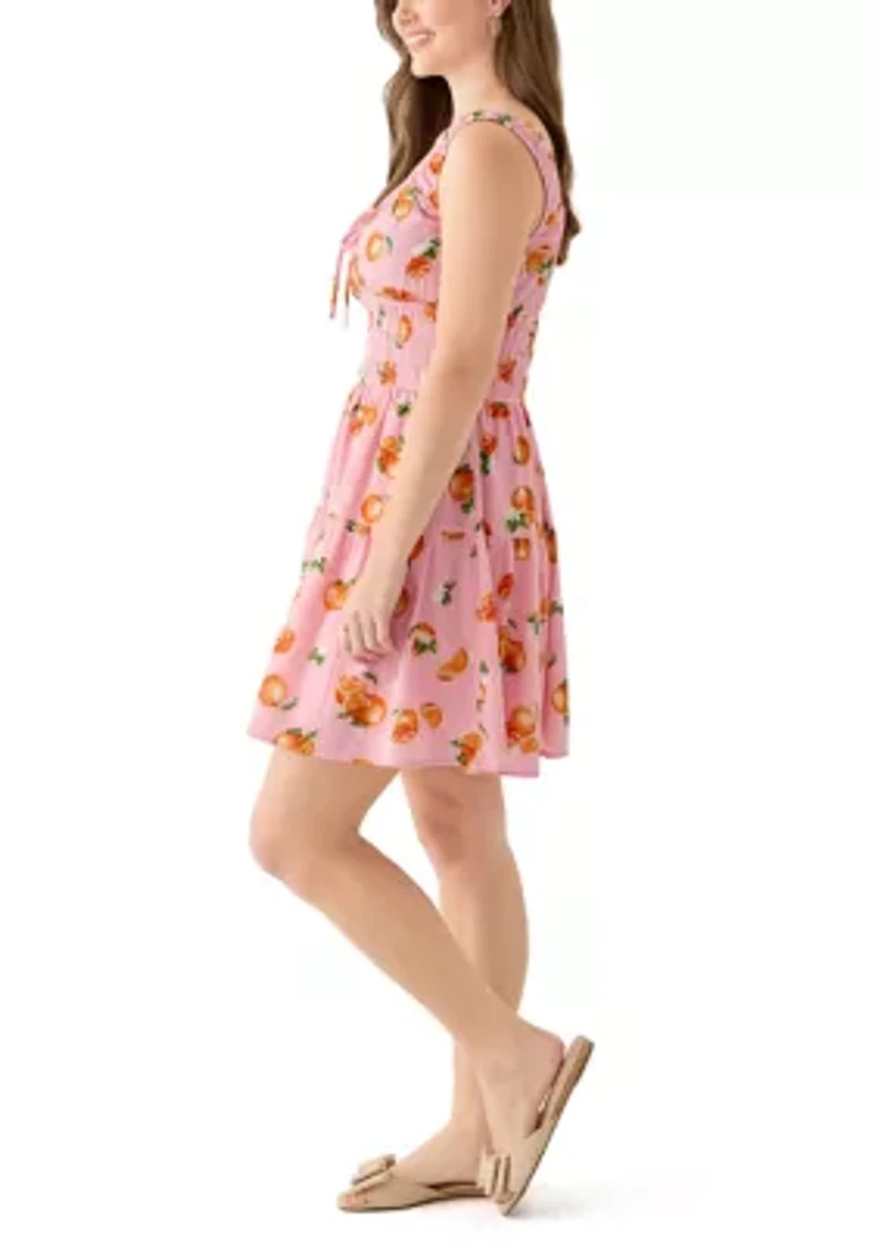 Women's Printed Mini Keyhole Dress