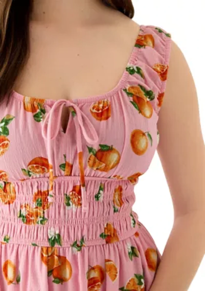 Women's Printed Mini Keyhole Dress