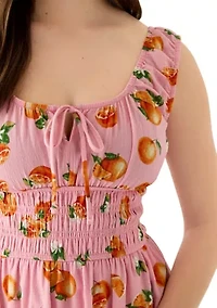 Women's Printed Mini Keyhole Dress