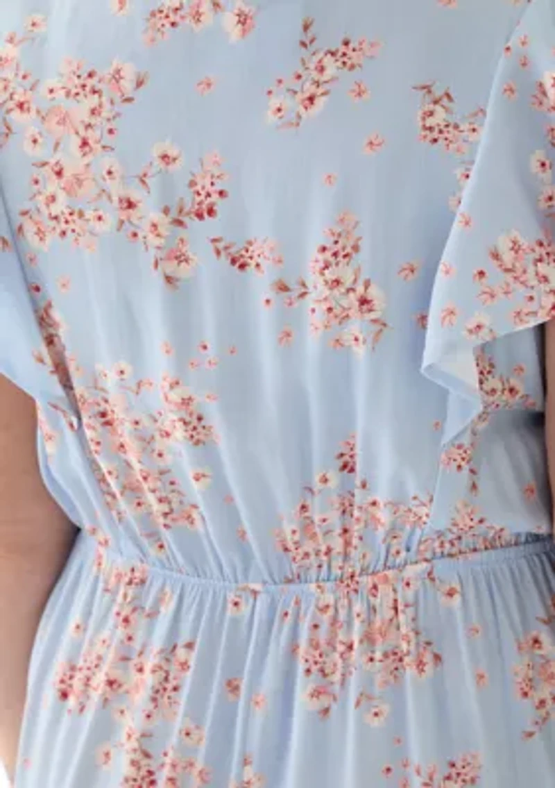 Plus Floral Printed Midi Dress