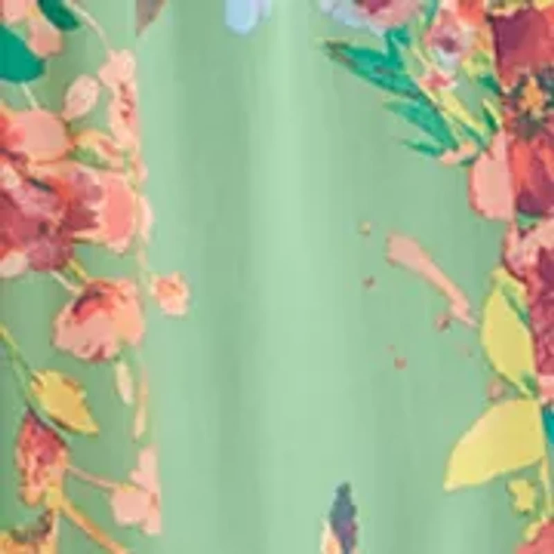 Plus V-Neck Flutter Sleeve Maxi Dress