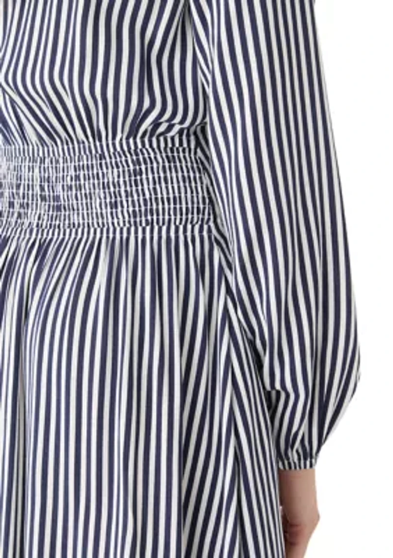 Women's Striped Woven Midi Dress