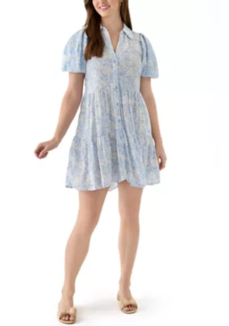 Women's Mini Tiered Shirtdress