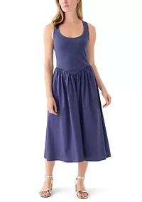 Women's Drop Waist Midi Dress