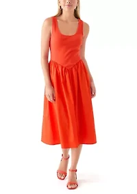 Women's Drop Waist Midi Dress