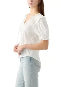 Women's Smocked Puff Sleeve Top