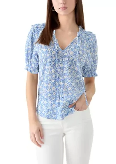 Women's Smocked Puff Sleeve Top