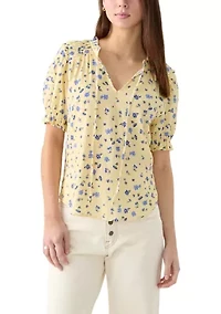 Women's Smocked Puff Sleeve Top