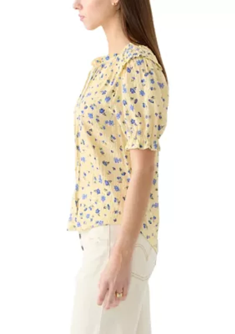 Women's Smocked Puff Sleeve Top