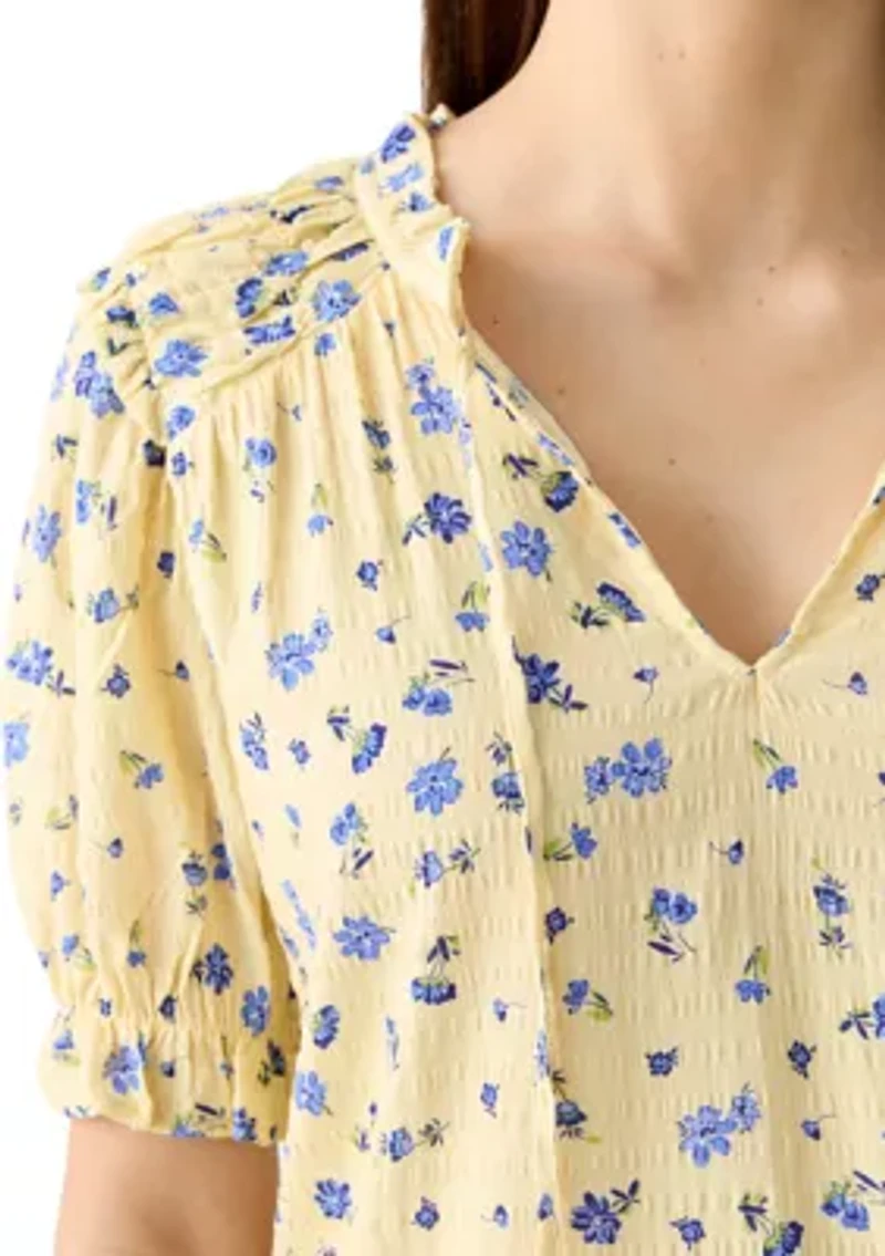 Women's Smocked Puff Sleeve Top