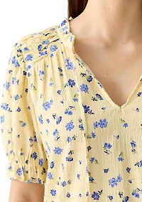 Women's Smocked Puff Sleeve Top