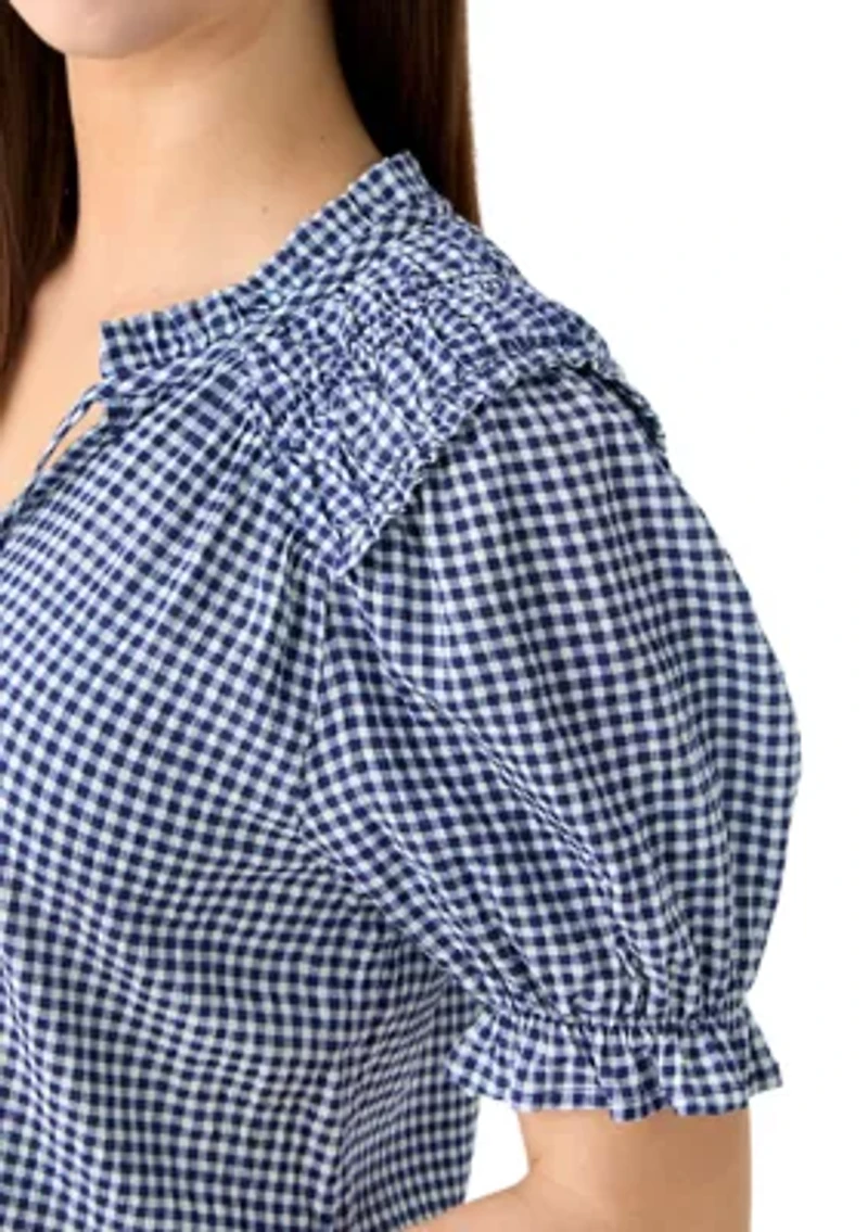 Women's Smocked Puff Sleeve Top