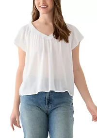 Women's Flutter Sleeve Blouse