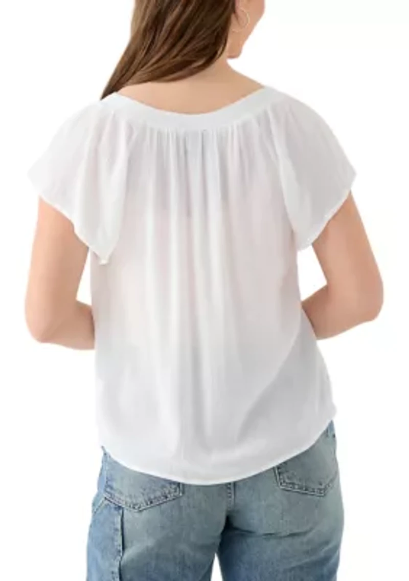 Women's Flutter Sleeve Blouse