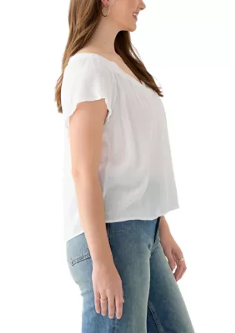 Women's Flutter Sleeve Blouse