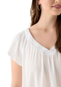 Women's Flutter Sleeve Blouse
