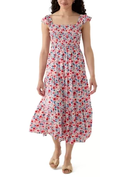 Women's Tiered Dress with Smocking