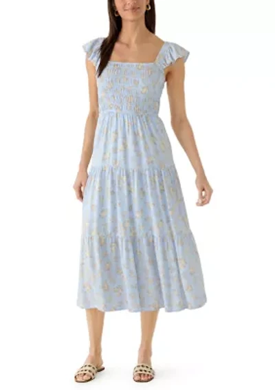 Women's Flutter Sleeve Midi Dress