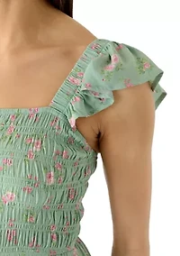 Women's Flutter Sleeve Midi Dress