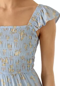 Women's Flutter Sleeve Midi Dress