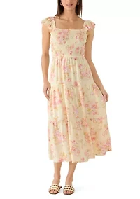 Women's Flutter Sleeve Mid Dress