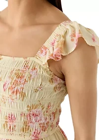 Women's Flutter Sleeve Mid Dress