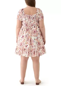Plus Smocked Printed Dress