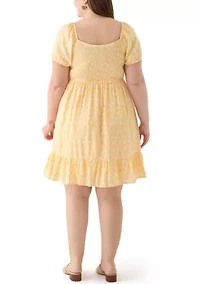 Plus Smocked Printed Dress