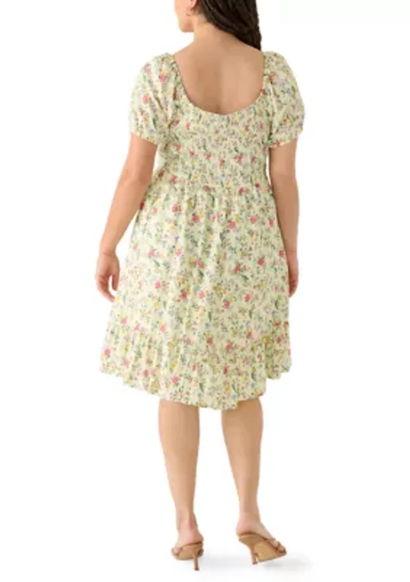 Plus Smocked Sweetheart Bodice Dress
