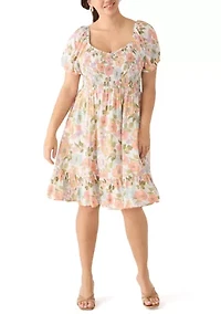 Plus Smocked Sweetheart Bodice Dress